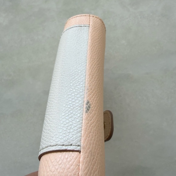 Coach pink pebbled leather wallet with white & gold accents - Picture 2 of 11